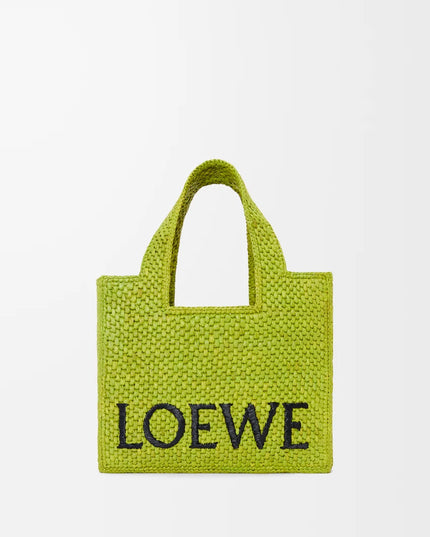 LOEWE Small LOEWE Font tote in raffia