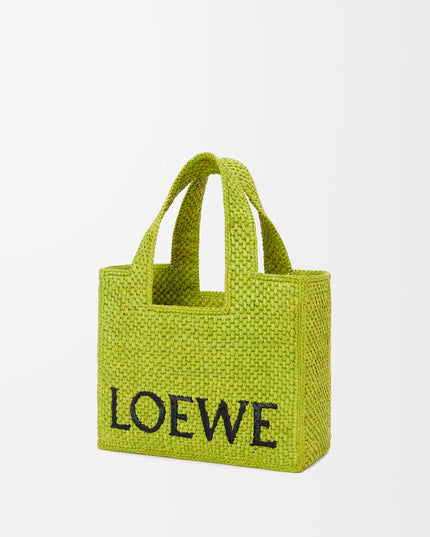 LOEWE Small LOEWE Font tote in raffia