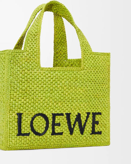 LOEWE Small LOEWE Font tote in raffia