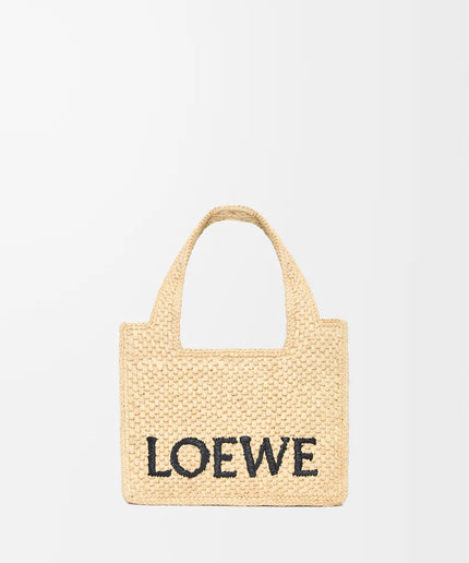 LOEWE Mini LOEWE Font tote in raffia