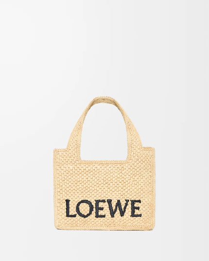 LOEWE Mini LOEWE Font tote in raffia