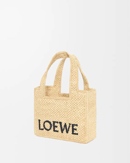 LOEWE Mini LOEWE Font tote in raffia