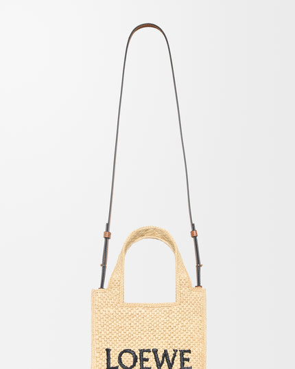 LOEWE Mini LOEWE Font tote in raffia