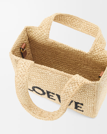 LOEWE Mini LOEWE Font tote in raffia