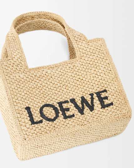 LOEWE Mini LOEWE Font tote in raffia