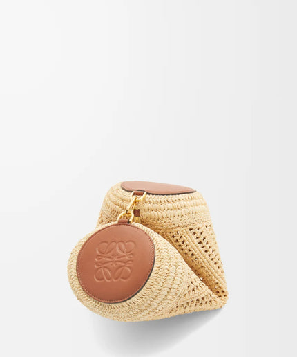 LOEWE Bracelet Pouch in raffia and calfskin