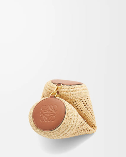 LOEWE Bracelet Pouch in raffia and calfskin