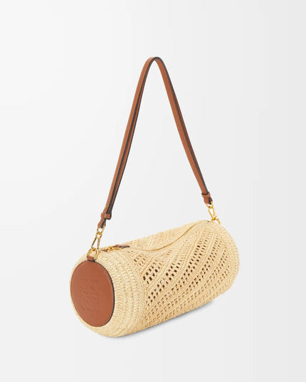 LOEWE Bracelet Pouch in raffia and calfskin