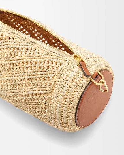 LOEWE Bracelet Pouch in raffia and calfskin