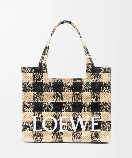 LOEWE Large LOEWE Font tote in raffia