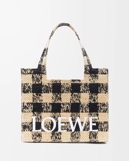 LOEWE Large LOEWE Font tote in raffia