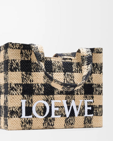 LOEWE Large LOEWE Font tote in raffia
