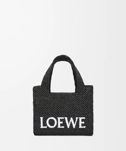 LOEWE Mini LOEWE Font tote in raffia
