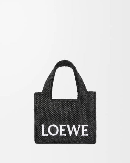 LOEWE Mini LOEWE Font tote in raffia