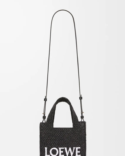 LOEWE Mini LOEWE Font tote in raffia