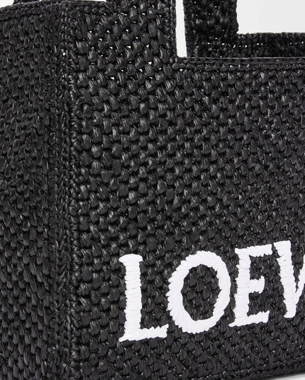 LOEWE Mini LOEWE Font tote in raffia