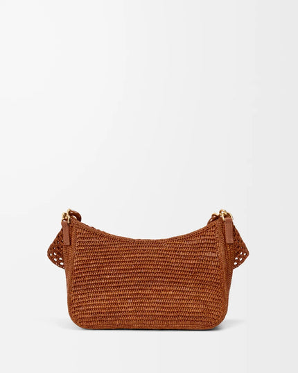 LOEWE Medium Ola bag in raffia and calfskin