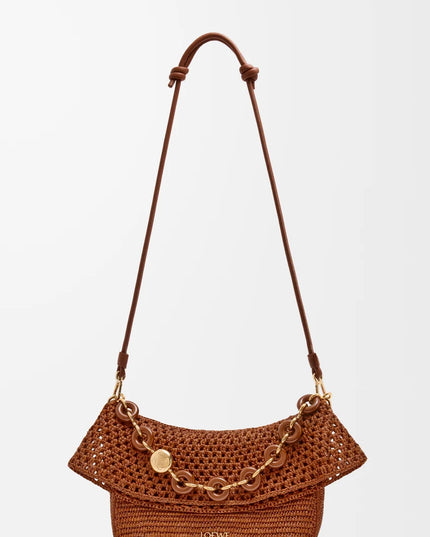 LOEWE Medium Ola bag in raffia and calfskin