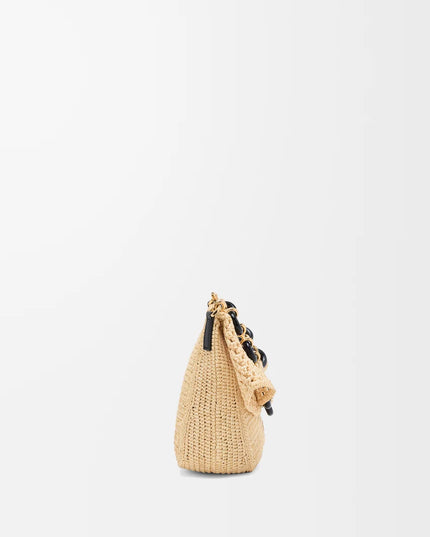 LOEWE Medium Ola bag in raffia and calfskin