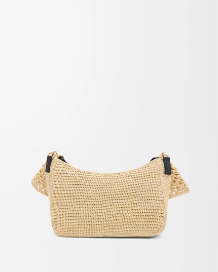 LOEWE Medium Ola bag in raffia and calfskin