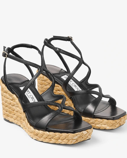 Ayla 85 Black Nappa Leather Wedge