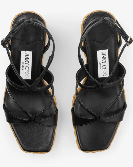 Ayla 85 Black Nappa Leather Wedge