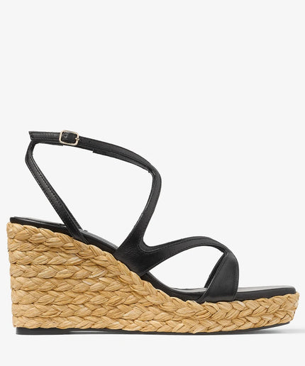 Ayla 85 Black Nappa Leather Wedge