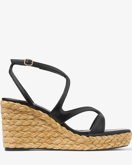 Ayla 85 Black Nappa Leather Wedge