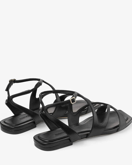 Ayla Flat Black Nappa Leather Flats