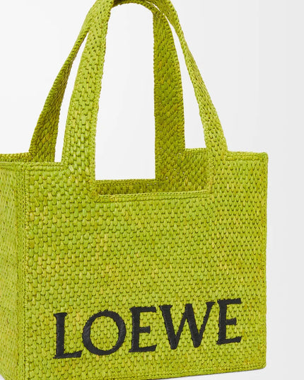 LOEWE Font tote in raffia Medium