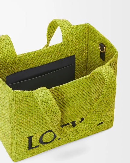 LOEWE Font tote in raffia Medium