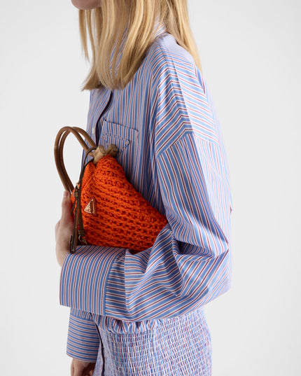 Cotton crochet mini-handbag