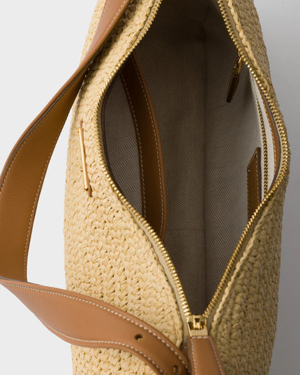 Prada Aimée large crochet and leather bag