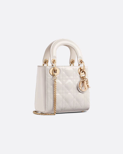 Mini Lady Dior Bag
Latte Patent Cannage Calfskin