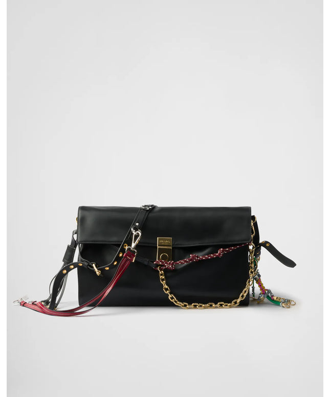 Prada Soft Sound large leather shoulder bag with charms