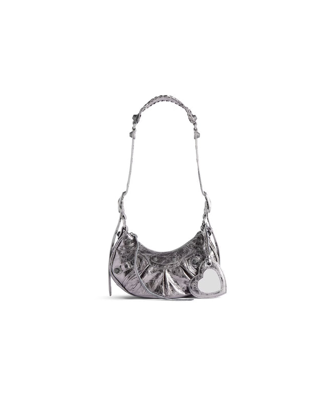 WOMEN'S LE CAGOLE SHOULDER BAG XS IN SILVER