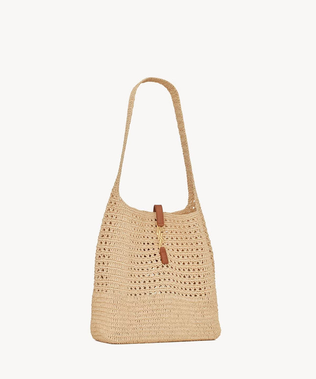 LE 5 À 7 SUPPLE IN RAFFIA CROCHET AND SMOOTH LEATHER
NATUREL