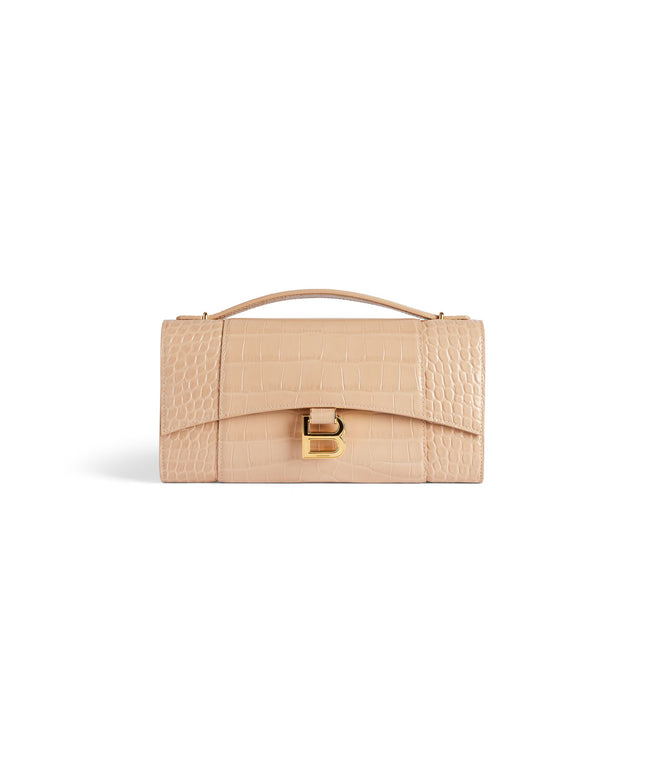 WOMEN'S HOURGLASS POCHETTE WITH CHAIN IN NUDE