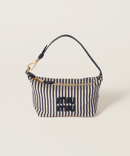 Jacquard fabric pouch with logo