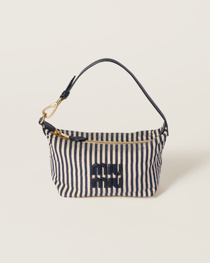 Jacquard fabric pouch with logo