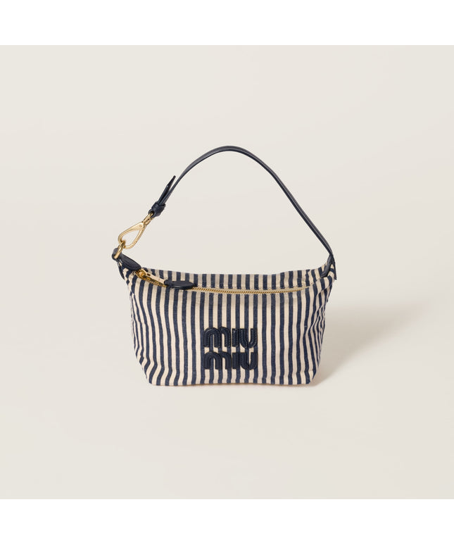 Jacquard fabric pouch with logo