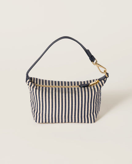 Jacquard fabric pouch with logo