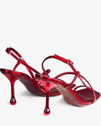 Etana 80 Ruby Red Leather Sandals