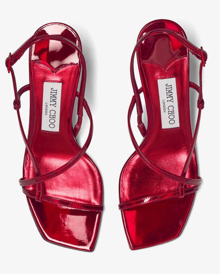 Etana 80 Ruby Red Leather Sandals