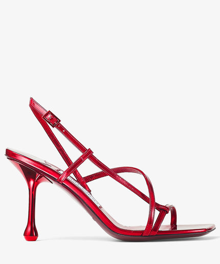 Etana 80 Ruby Red Leather Sandals