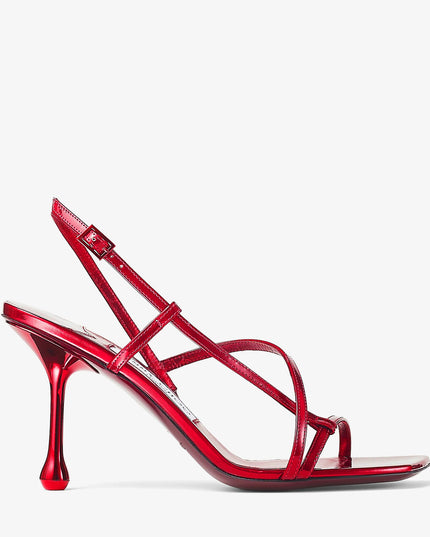 Etana 80 Ruby Red Leather Sandals