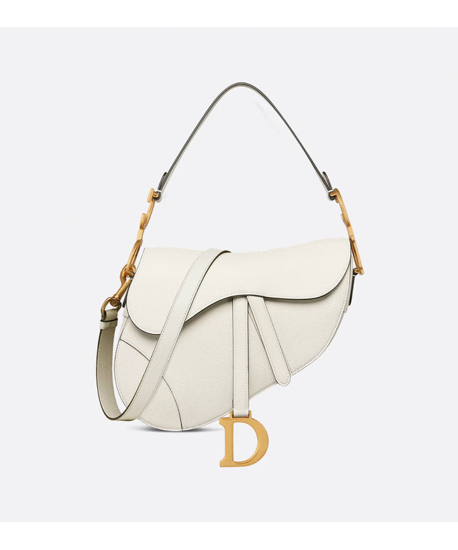 Saddle Bag with Strap Latte Grained Calfskin