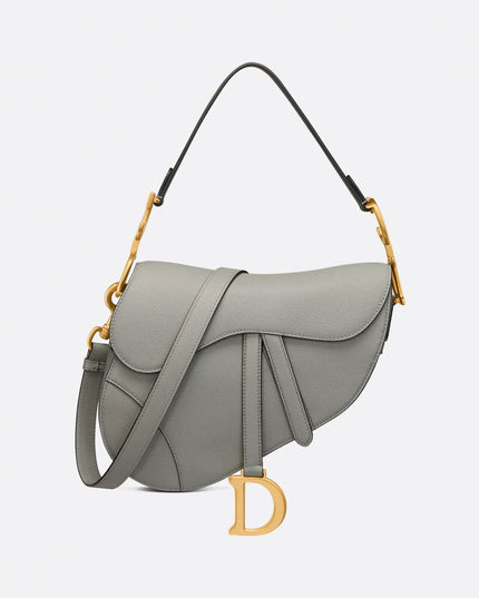 Saddle Bag with Strap Latte Grained Calfskin