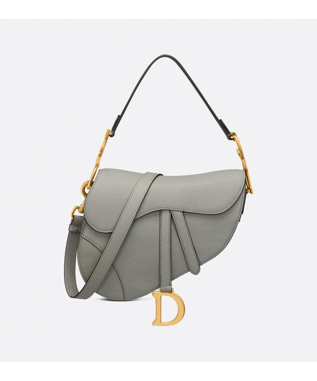 Saddle Bag with Strap Latte Grained Calfskin