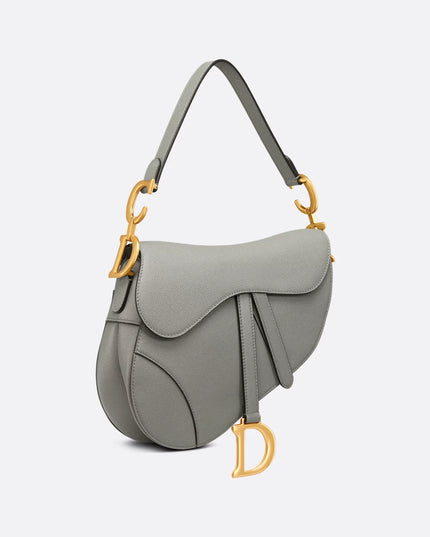 Saddle Bag with Strap Latte Grained Calfskin